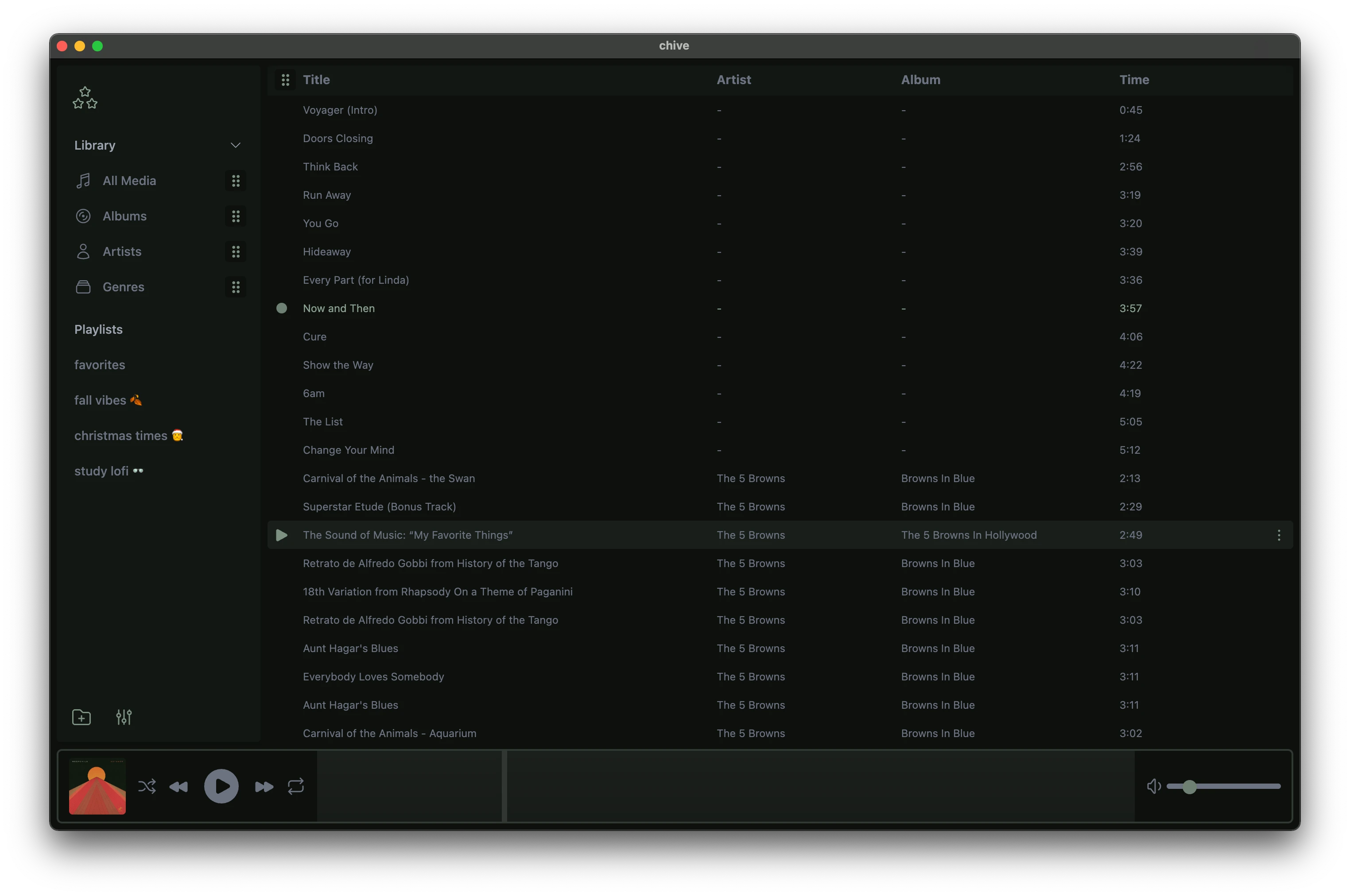 A screenshot of the chive desktop app.